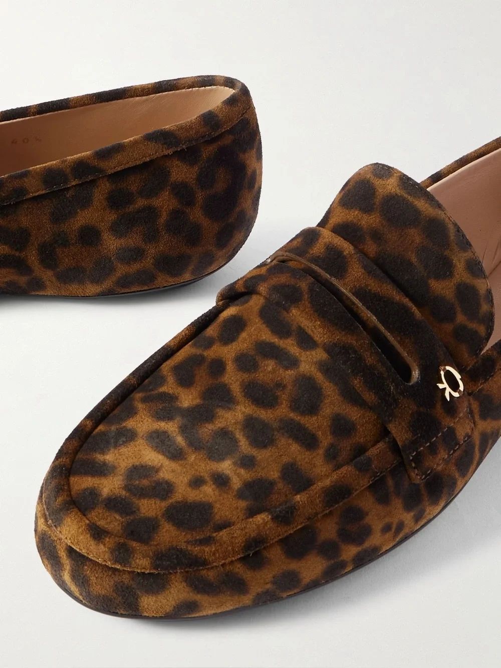 GIANVITO ROSSI Giorgia leopard-print velour loafers Size 37.5 NEW in box